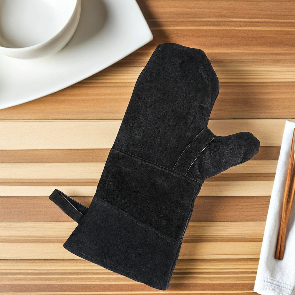 Heat Resistant Glove - 3 stuks zwarte hittebestendige ovenhandschoenen, magnetronbeschermende