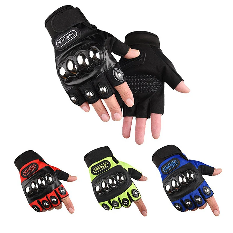 Motorcycle Glove Knuckle - Halve Vinger Beschermende Motorhandschoenen met Stalen