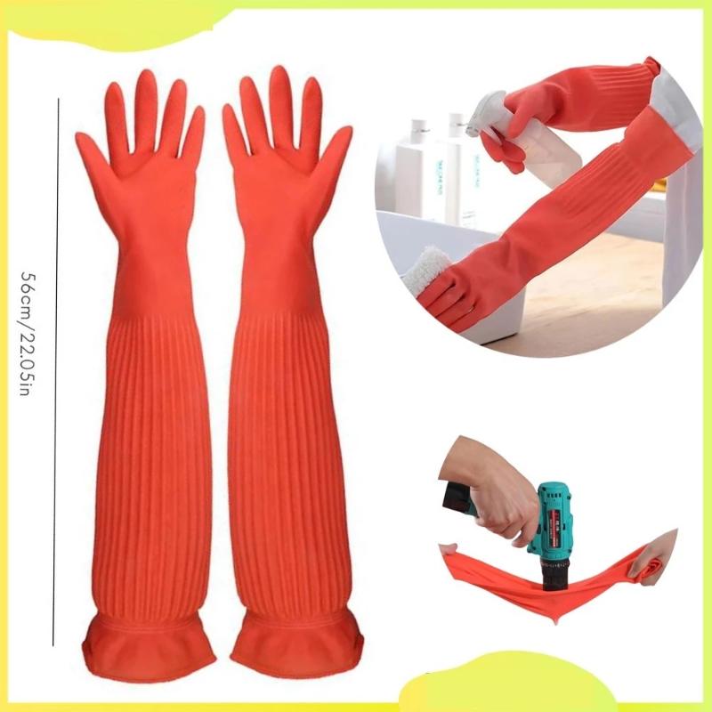 Dish Glove Rubber - Extra lange rubberen schoonmaakhandschoenen met waterdicht